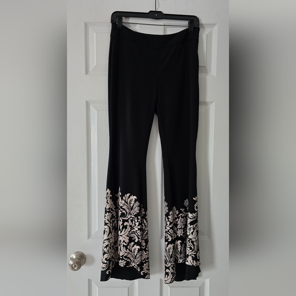INC International Concepts Black and Cream Flare Pants